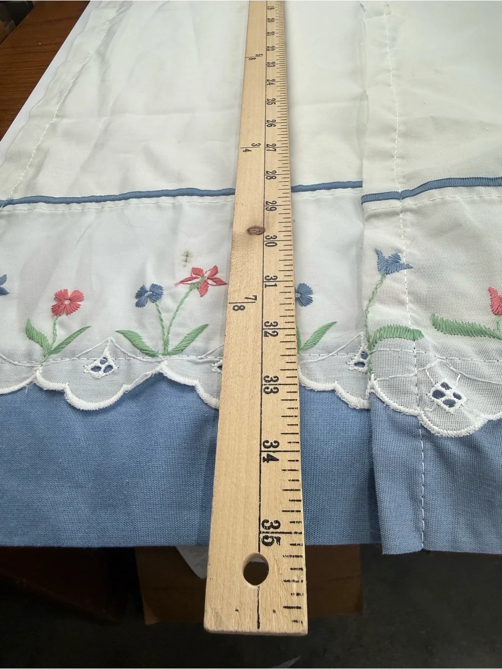 Vintage Window Curtains Set of 3 Cottage Core Blue Pink Floral SEE ALL.